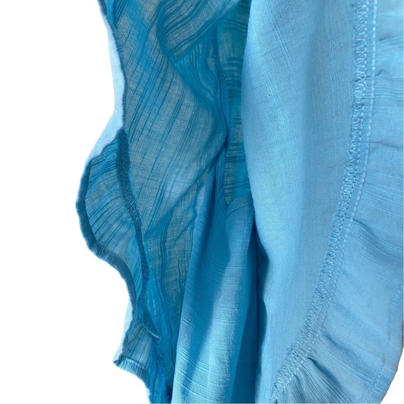 Universal Thread Flutter Sleeve Button Down Women’s Size XL Light Blue - Picture 5 of 8